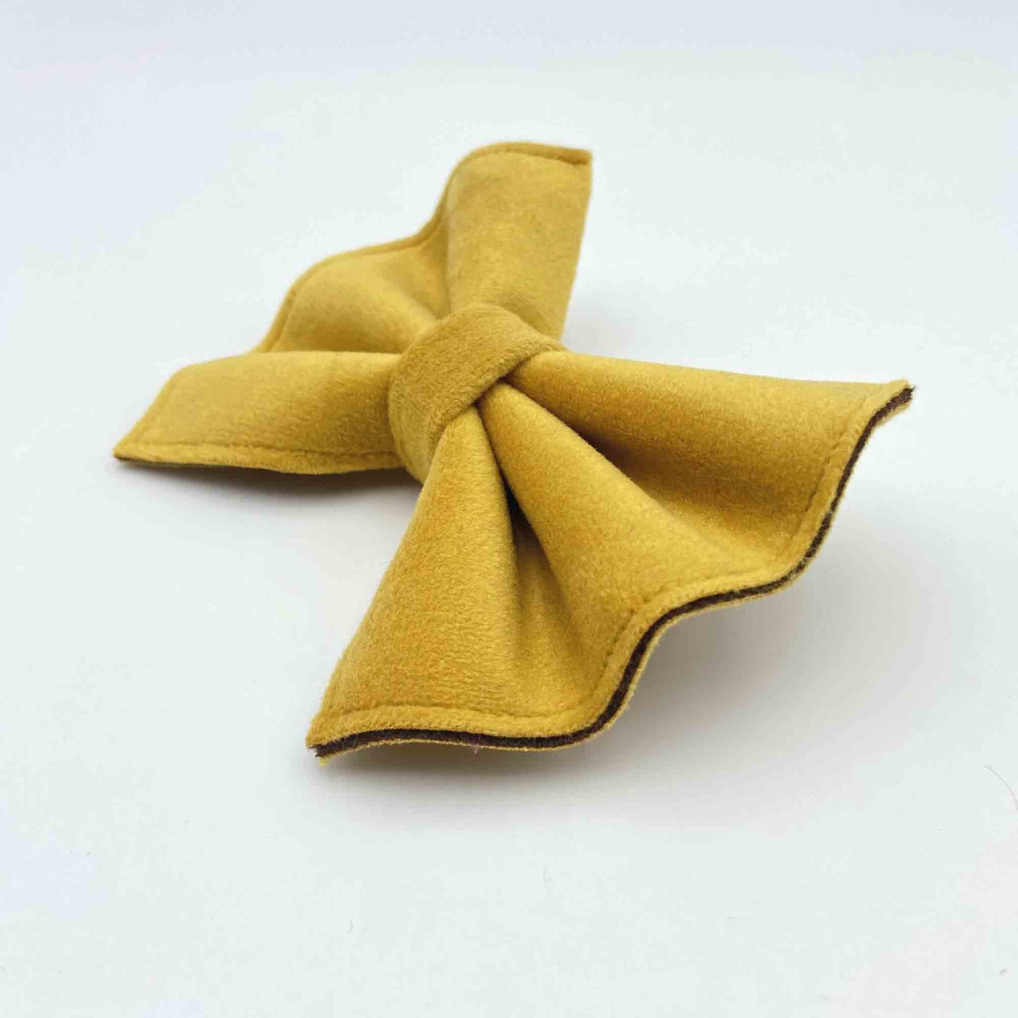 Velvet Velour Mustard Fabric Cat & Dog Bow