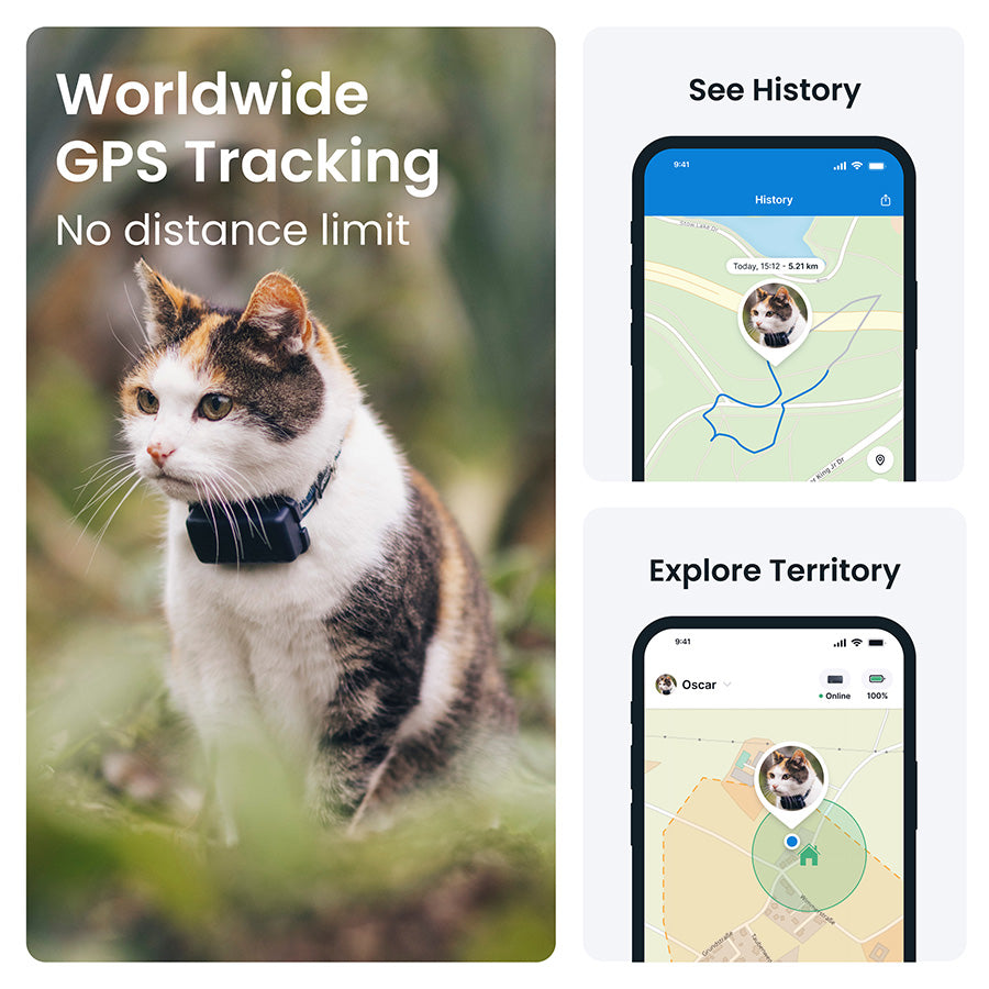 Tractive Smart GPS Cat Tracker – Real-Time Location & Activity Monitor, Black