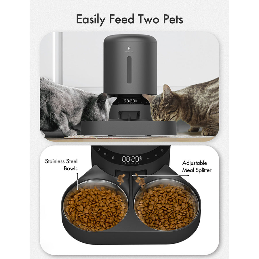 PETLIBRO Dual Granary 5L Automatic Pet Feeder – Black