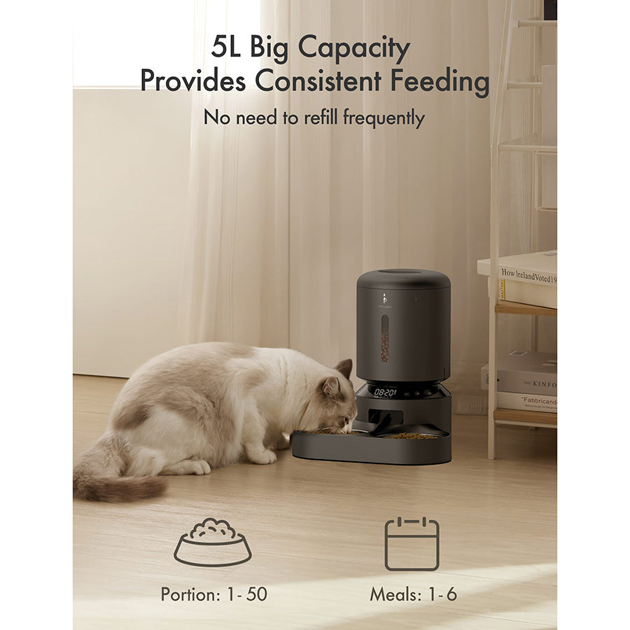 PETLIBRO Dual Granary 5L Automatic Pet Feeder – Black
